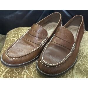 SPERRY Top-Sider Leeward Penny Loafers Womens 6.5 Slip-On Tan Brown Preppy 90s